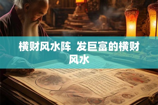 横财风水阵 发巨富的横财风水 横财风水阵 发巨富的横财风水