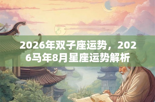 2026年双子座运势，2026马年8月星座运势解析