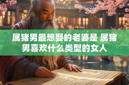 属猪男最想娶的老婆是 属猪男喜欢什么类型的女人