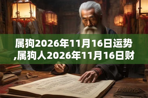 属狗2026年11月16日运势,属狗人2026年11月16日财运,生肖狗2026年11月16日运势