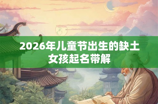 2026年儿童节出生的缺土女孩起名带解