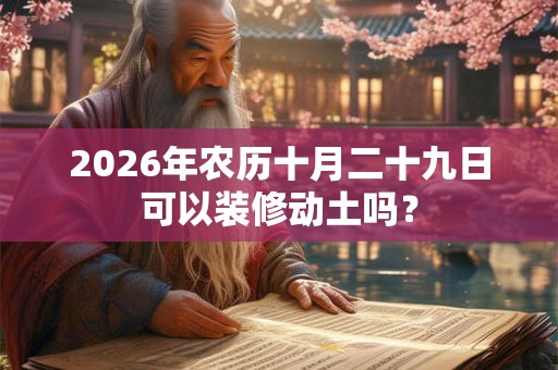 2026年农历十月二十九日可以装修动土吗? 2026年农历十月二十九日可以装修动土吗?