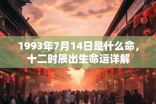 1993年7月14日是什么命，十二时辰出生命运详解