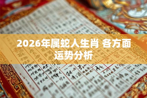 2026年属蛇人生肖 各方面运势分析