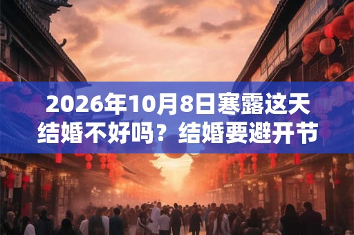 2026年10月8日寒露这天结婚不好吗？结婚要避开节气吗？