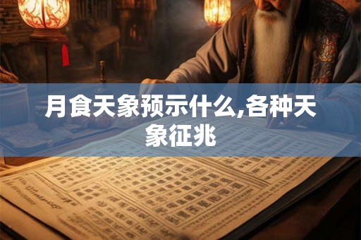 月食天象预示什么,各种天象征兆