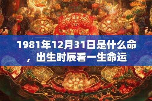 1981年12月31日是什么命，出生时辰看一生命运