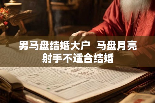 男马盘结婚大户  马盘月亮射手不适合结婚