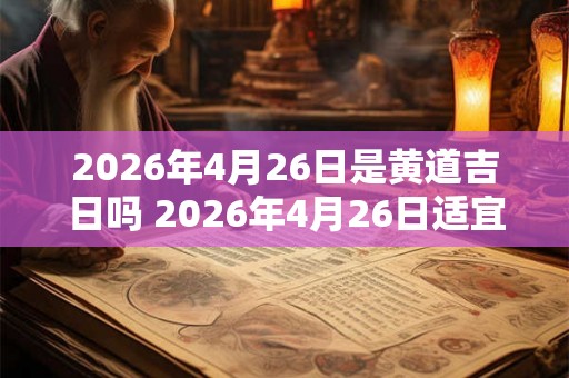 2026年4月26日是黄道吉日吗 2026年4月26日适宜开展吗