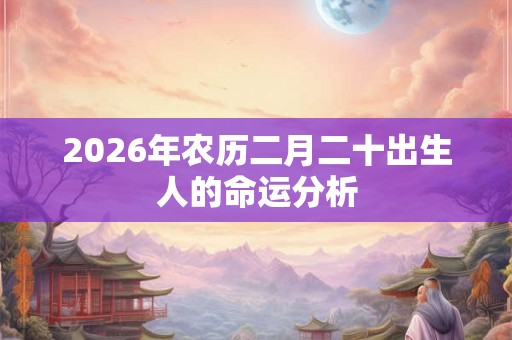 2026年农历二月二十出生人的命运分析