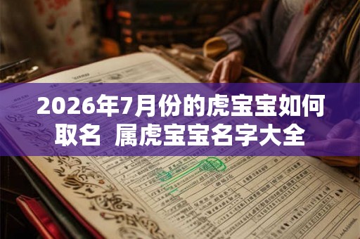 2026年7月份的虎宝宝如何取名  属虎宝宝名字大全