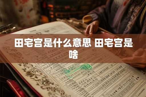 田宅宫是什么意思 田宅宫是啥