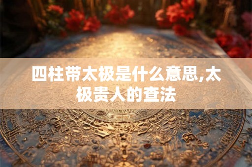 四柱带太极是什么意思,太极贵人的查法