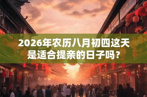 2026年农历八月初四这天是适合提亲的日子吗？