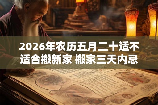 2026年农历五月二十适不适合搬新家 搬家三天内忌讳