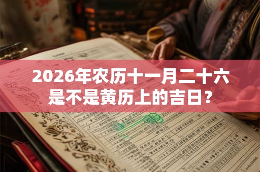 2026年农历十一月二十六是不是黄历上的吉日？