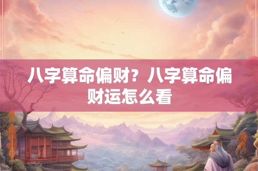 八字算命偏财?八字算命偏财运怎么看 八字算命偏财?八字算命偏财运怎么看