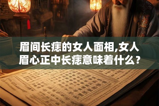 眉间长痣的女人面相,女人眉心正中长痣意味着什么？