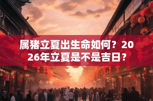 属猪立夏出生命如何？2026年立夏是不是吉日？