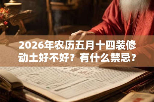 2026年农历五月十四装修动土好不好？有什么禁忌？