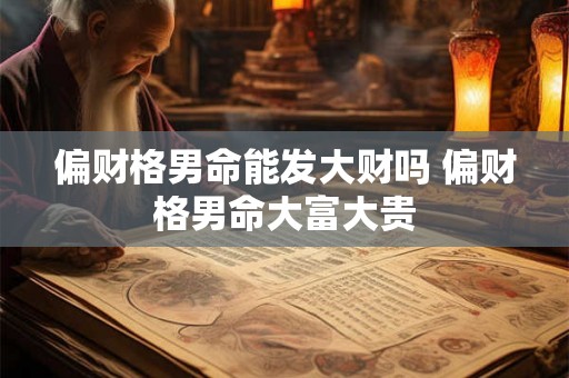 偏财格男命能发大财吗 偏财格男命大富大贵 偏财格男命能发大财吗 偏财格男命大富大贵