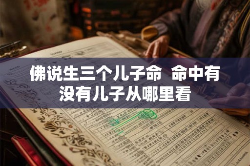 佛说生三个儿子命  命中有没有儿子从哪里看