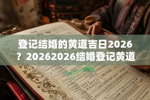 登记结婚的黄道吉日2026？20262026结婚登记黄道吉日查询