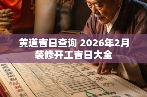 黄道吉日查询 2026年2月装修开工吉日大全