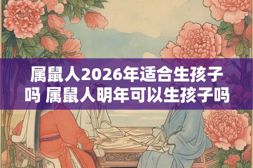 属鼠人2026年适合生孩子吗 属鼠人明年可以生孩子吗