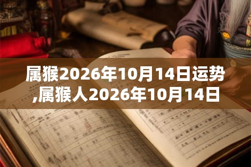 属猴2026年10月14日运势,属猴人2026年10月14日财运,生肖猴2026年10月14日运势