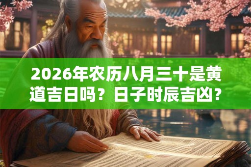 2026年农历八月三十是黄道吉日吗?日子时辰吉凶? 2026年农历八月三十是黄道吉日吗?日子时辰吉凶?