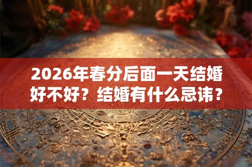 2026年春分后面一天结婚好不好？结婚有什么忌讳？