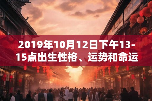 2019年10月12日下午13-15点出生性格、运势和命运