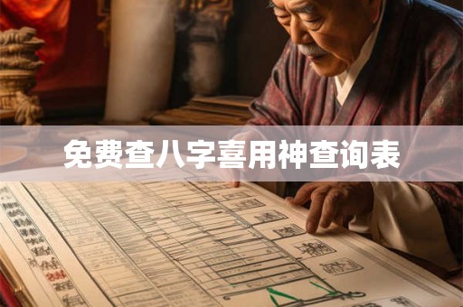 免费查八字喜用神查询表 免费查八字喜用神查询表