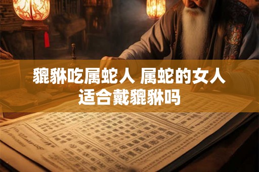 貔貅吃属蛇人 属蛇的女人适合戴貔貅吗