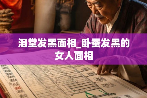 泪堂发黑面相_卧蚕发黑的女人面相