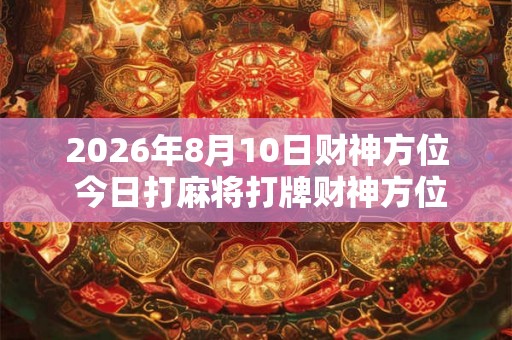2026年8月10日财神方位 今日打麻将打牌财神方位