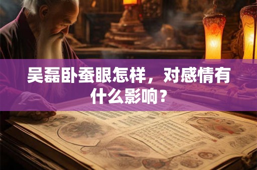 吴磊卧蚕眼怎样,对感情有什么影响? 吴磊卧蚕眼怎样,对感情有什么影响?