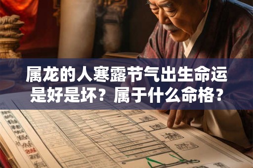 属龙的人寒露节气出生命运是好是坏？属于什么命格？