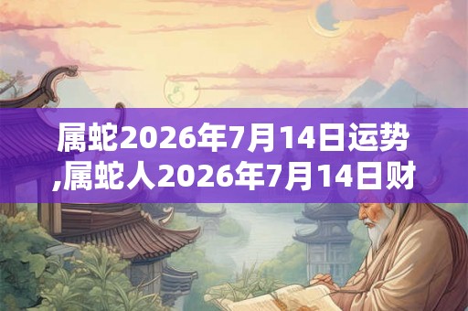 属蛇2026年7月14日运势,属蛇人2026年7月14日财运,生肖蛇2026年7月14日运势