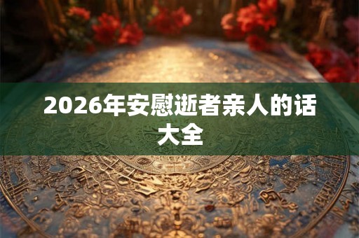 2026年安慰逝者亲人的话大全 2026年安慰逝者亲人的话大全