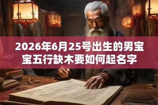2026年6月25号出生的男宝宝五行缺木要如何起名字