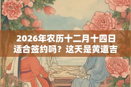 2026年农历十二月十四日适合签约吗？这天是黄道吉日吗？