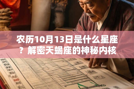 农历10月13日是什么星座？解密天蝎座的神秘内核