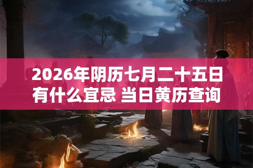 2026年阴历七月二十五日有什么宜忌 当日黄历查询