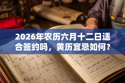 2026年农历六月十二日适合签约吗，黄历宜忌如何？