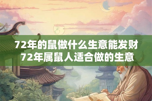 72年的鼠做什么生意能发财 72年属鼠人适合做的生意
