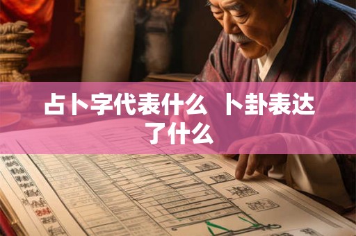占卜字代表什么 卜卦表达了什么 占卜字代表什么 卜卦表达了什么
