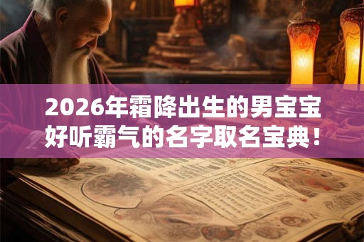 2026年霜降出生的男宝宝好听霸气的名字取名宝典！