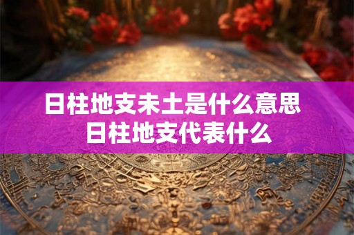 日柱地支未土是什么意思  日柱地支代表什么